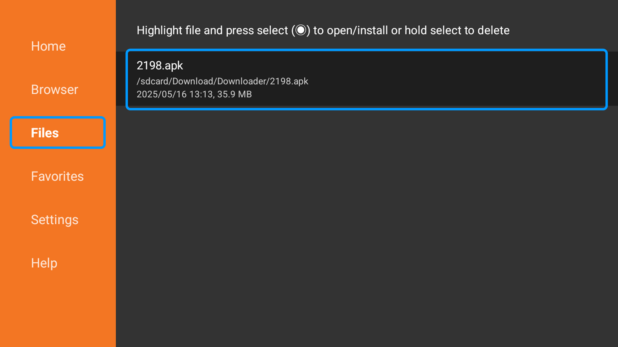 apkファイル実行
